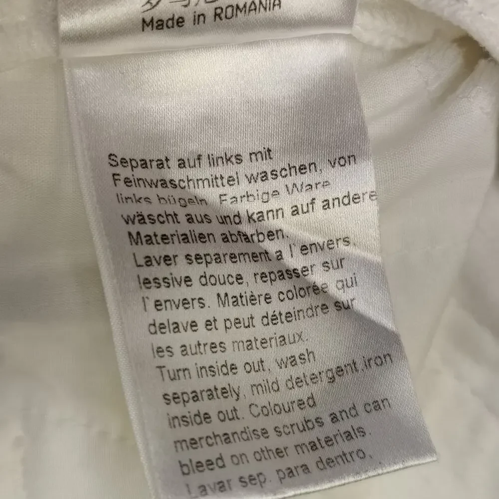 Luisa Cerano White Crop Capri Jeans Designer Women's Size 10 EU 40 Luxury 30x29